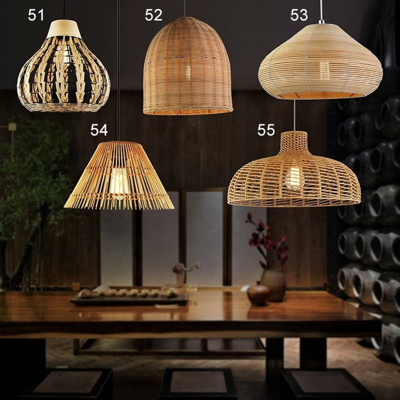 Decorative Housing Bamboo New Design Nature wooden pendant lamp bamboo lamp shade pendant light rattan shade