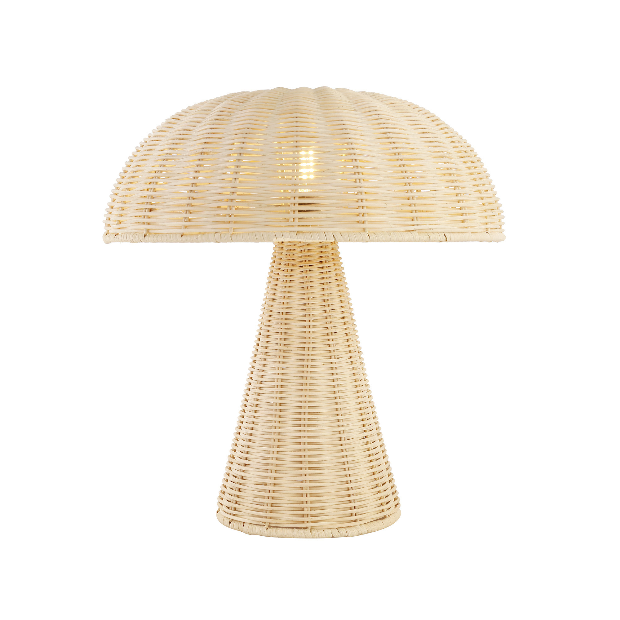 Handwork art table lamp for hotel bedside or living room small wicker rattan mushroom lamp