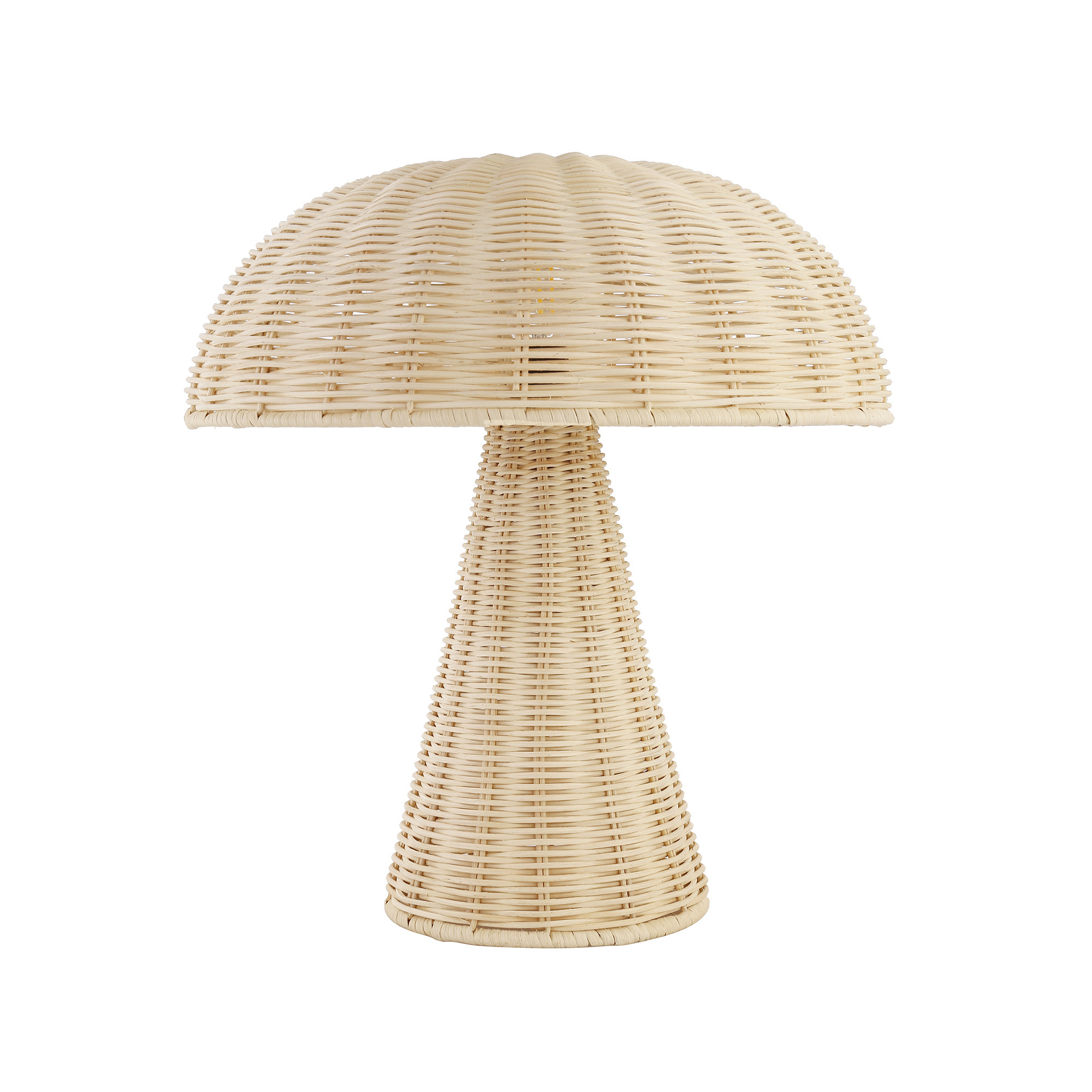 Handwork art table lamp for hotel bedside or living room small wicker rattan mushroom lamp