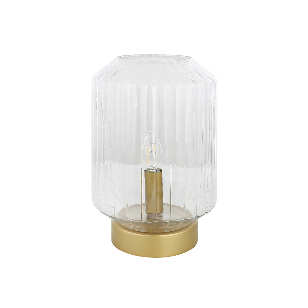 Textured glass shade design hotel table lamp luxury modern glass table lamp lamparas decorativas