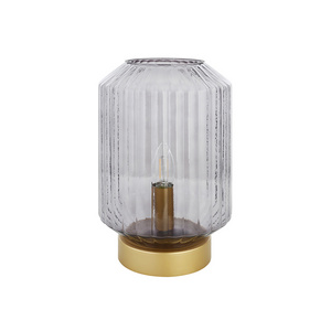 Textured glass shade design hotel table lamp luxury modern glass table lamp lamparas decorativas