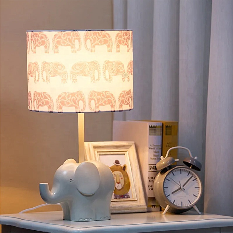 Cartoon Cute Children Lights E27 Elephant Resin Base Holder Bedside Table Night Lamp Bedroom kids lamp