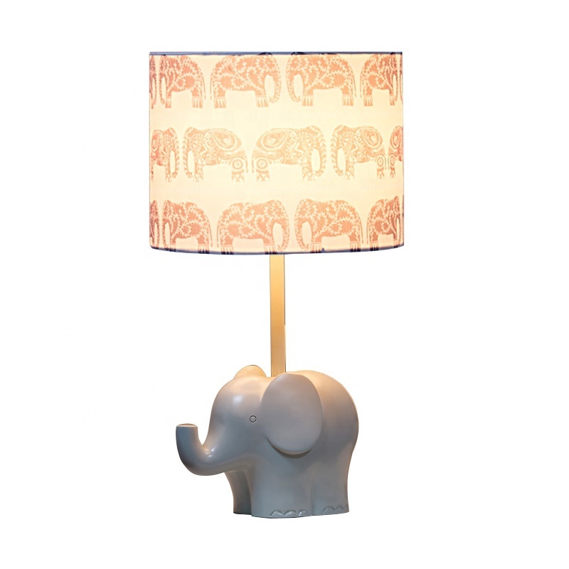 Cartoon Cute Children Lights E27 Elephant Resin Base Holder Bedside Table Night Lamp Bedroom kids lamp