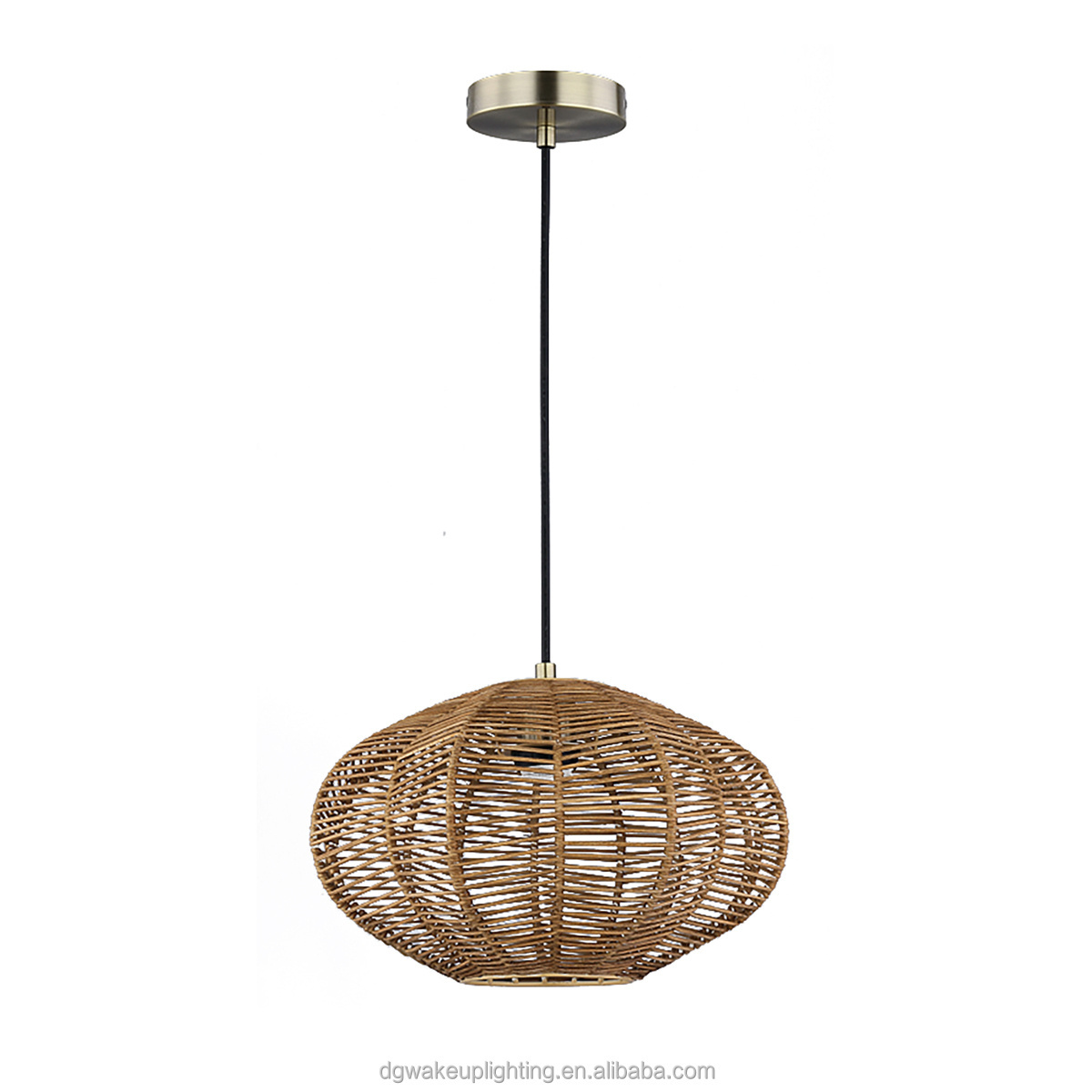 Modern hand-made simple Nature Lantern shape lampshade bamboo  rattan pendant ceiling light kitchen lighting fixtures