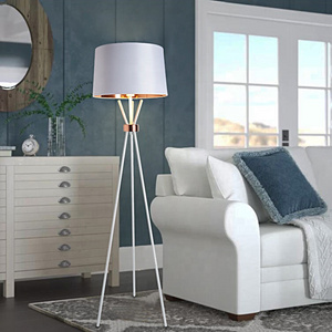 Matt White Room Modern floor lamp tripod Tall Contemporary Drum Shade Floor Standing Lamp floor light