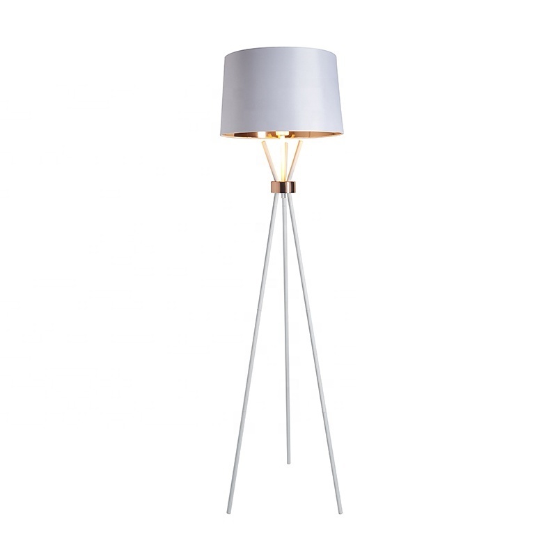 Matt White Room Modern floor lamp tripod Tall Contemporary Drum Shade Floor Standing Lamp floor light