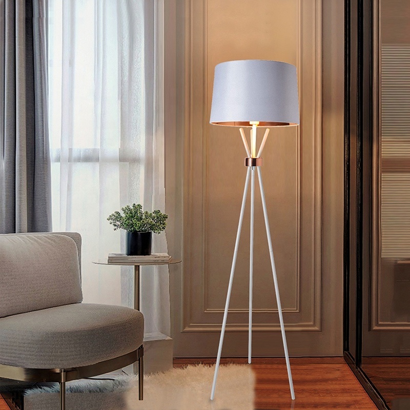 Matt White Room Modern floor lamp tripod Tall Contemporary Drum Shade Floor Standing Lamp floor light