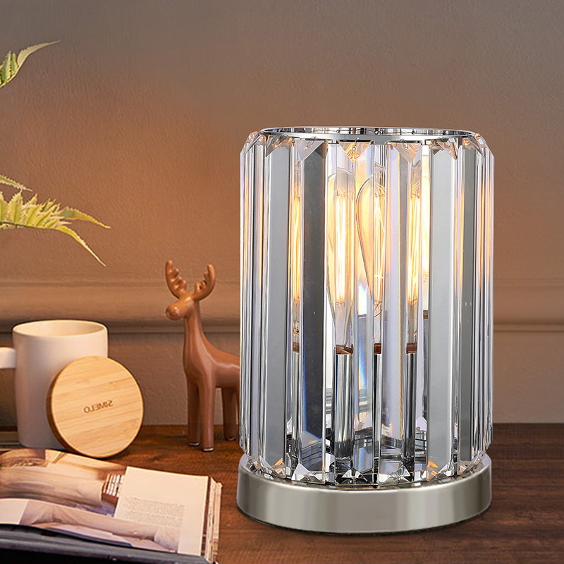 Hot sell American market modern fancy crystal metal table bedside lamp table lamps