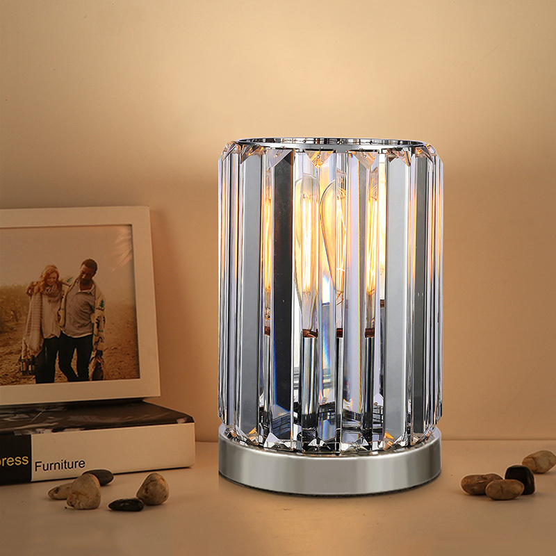 Hot sell American market modern fancy crystal metal table bedside lamp table lamps