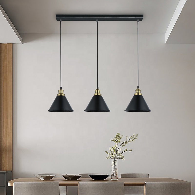 Decorative Hanging Industrial Ceiling Pendant Lamp Black Kitchen Farmhouse Iron Chandelier Lights Modern Nordic Pendant Light