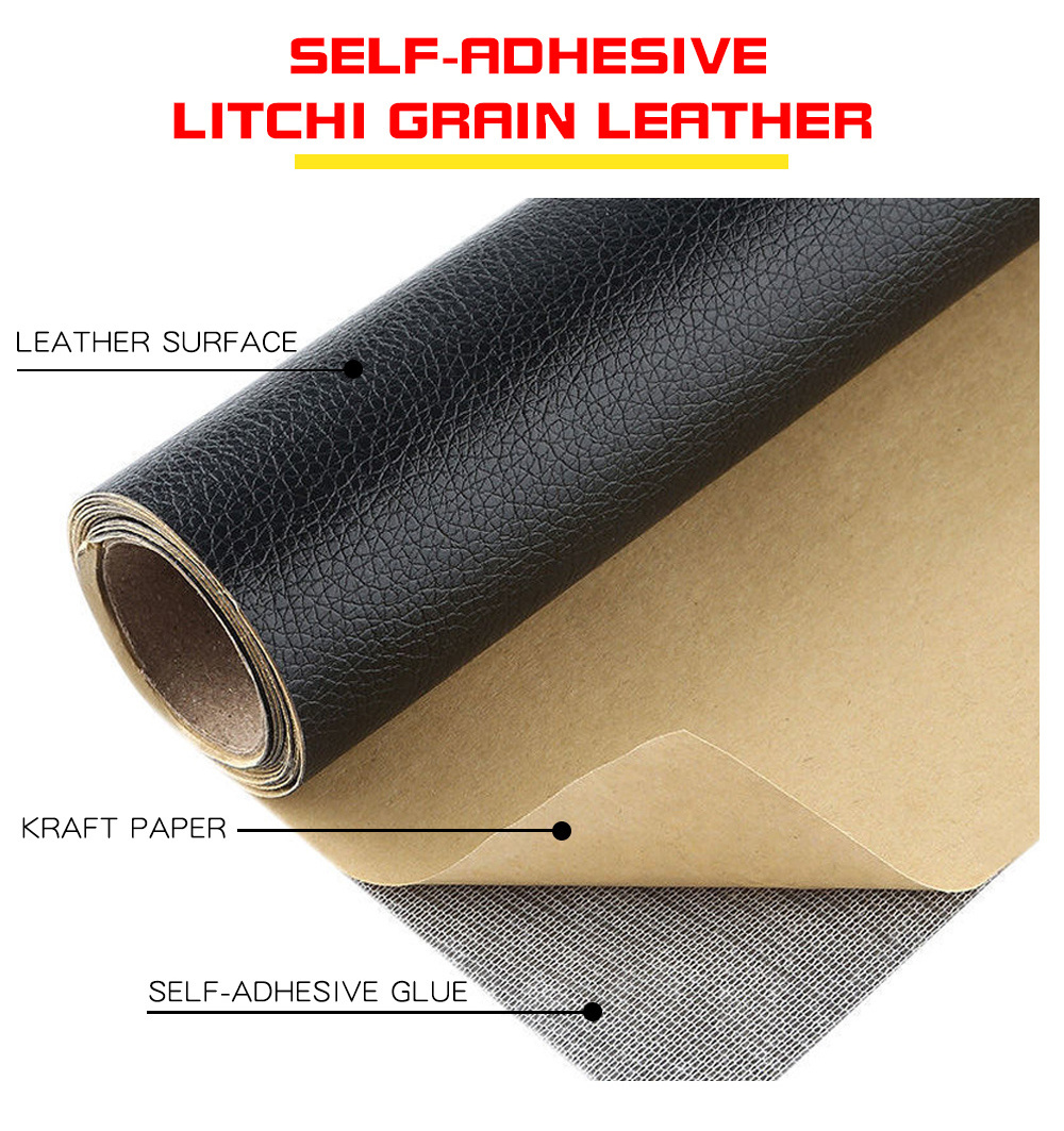 Faux Leather Fabric Pvc Leather Repair Self-adhesive Patch Lychee faux leather rolls printed