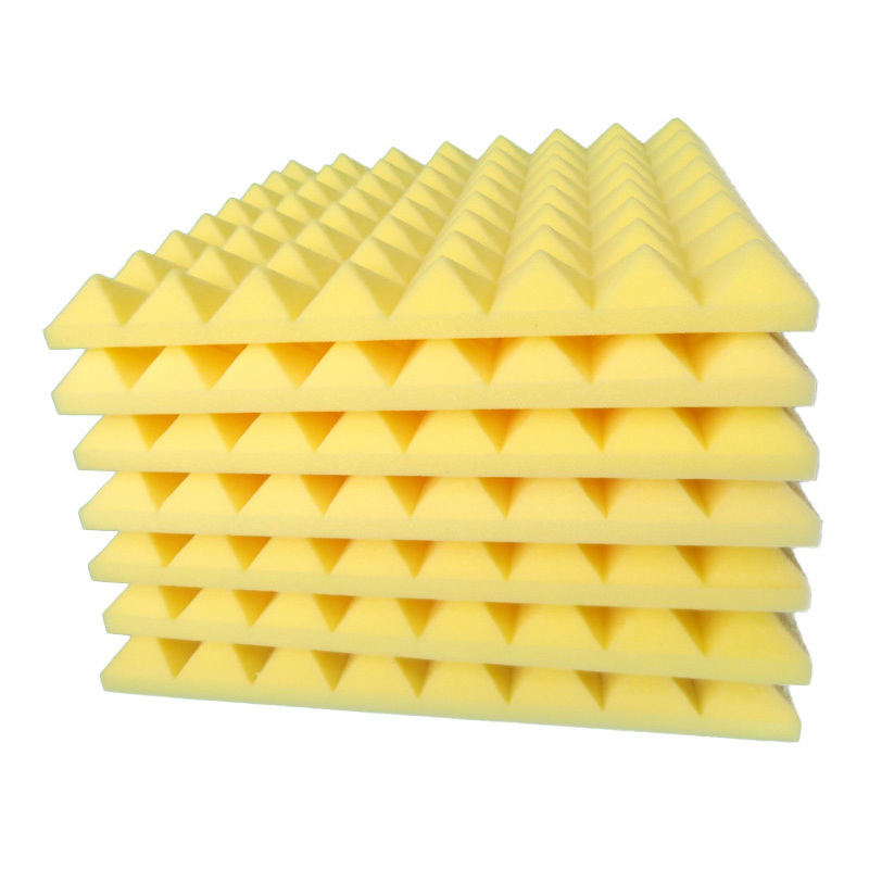 Yellow Acoustic Panel Wall Soundproof Pyramid Acoustic Foam Panels Sponge Pads