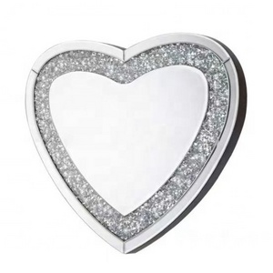 Heart Shape Diamond Crystal Wall Mirror