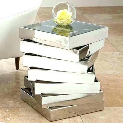 Modern living room multi-layer mirror glass coffee table