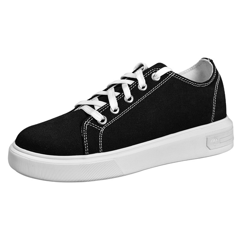 Izt Unisex High Top Sneakers Custom Logo Black Canvas Shoes Comfortable Lightweight Trendy Lace-Up Design Plush Lining Men Women