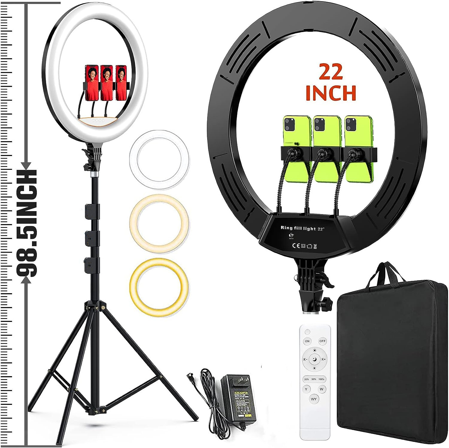 18 inch LED Ring Light With Phone Holder For Makeup Live Streaming Fill lamp ring light with tripod stand ring light