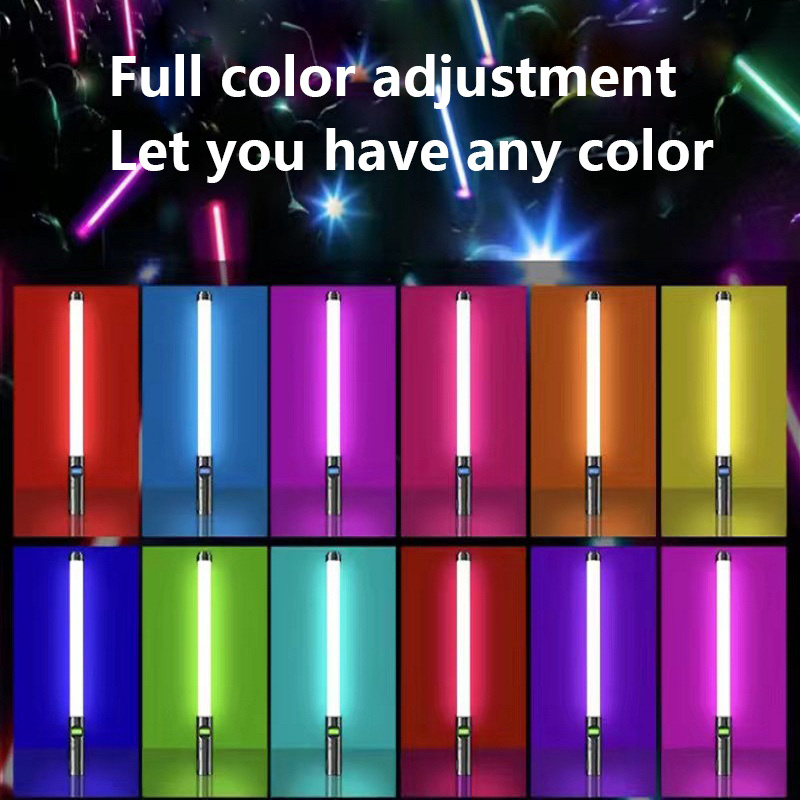 Rechargeable RGB Handheld Light Stick Photography Vlog Full Color Light with sun visor Selfie Living Tik Tok Video Fill Light