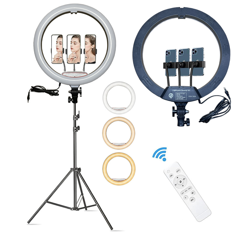 18 inch LED Ring Light With Phone Holder For Makeup Live Streaming Fill lamp ring light with tripod stand ring light