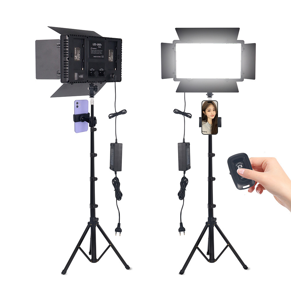 Selfie U600 video professional photography light with mobile phone clip suitable for studio makeup LED ring fill lights