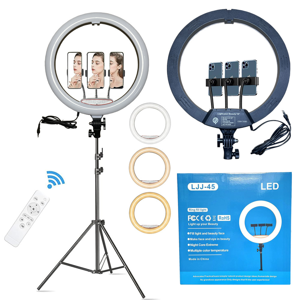 18 inch LED Ring Light With Phone Holder For Makeup Live Streaming Fill lamp ring light with tripod stand ring light