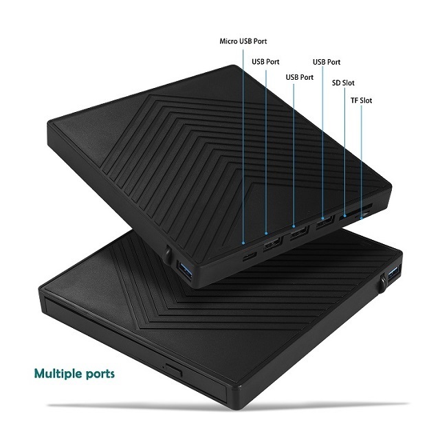 new 7 in 1 External DVD Player Plug and play dvd burner with HUB cd Drives for Latest Notebooks,Optical Drive