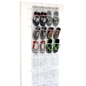 Hot Sale 24 Clear Pockets Over The Door Hanging Shoes Organizer Supplier Hanging Shoes Organizer for Shoes Socks Pantry