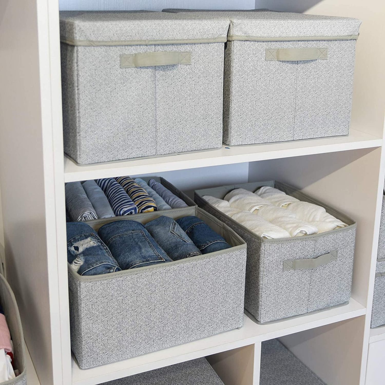 High Quality Cloth Bins for Closet Organization Factory Outlet Clothing Storage Bins for Wardrobe Shelves Organization