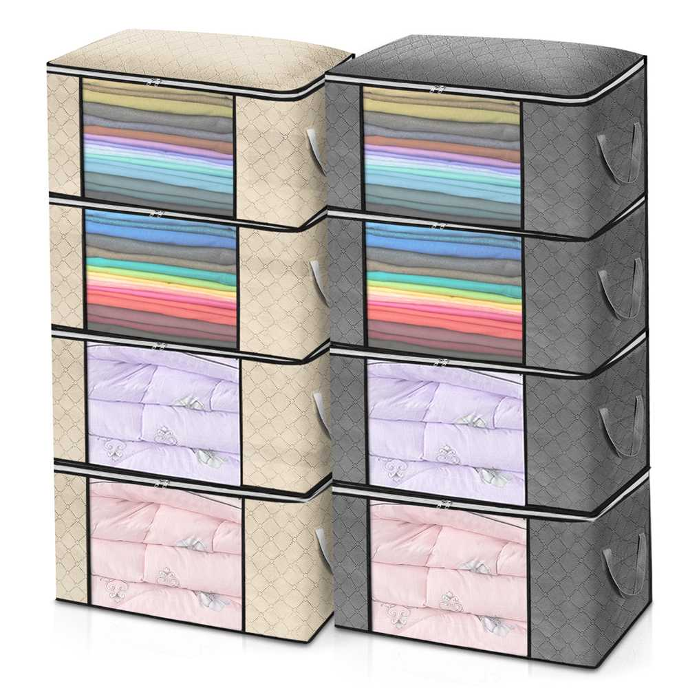 Customized Thick Fabric Compact Wardrobe Organizer Quilt Pillow Blanket Storage Container with Reinforced Hand