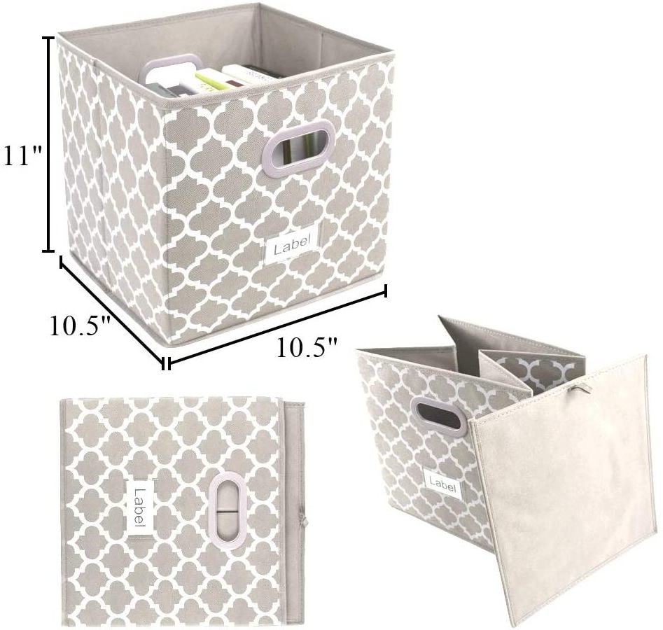 Storage Box, 11x11x11 Fabric Organizer Cube Basket Container, Wardrobe Organizer Nursery Drawer for Clothes, Home, Office,