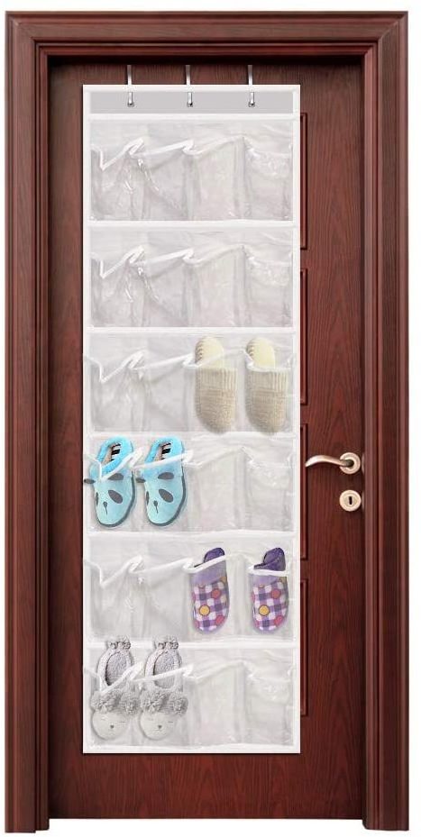 Hot Sale 24 Clear Pockets Over The Door Hanging Shoes Organizer Supplier Hanging Shoes Organizer for Shoes Socks Pantry