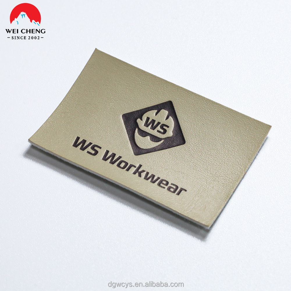 UV Digital Printing Patches Custom Debossed Colorful Logo Printing PU Leather Labels for Jeans