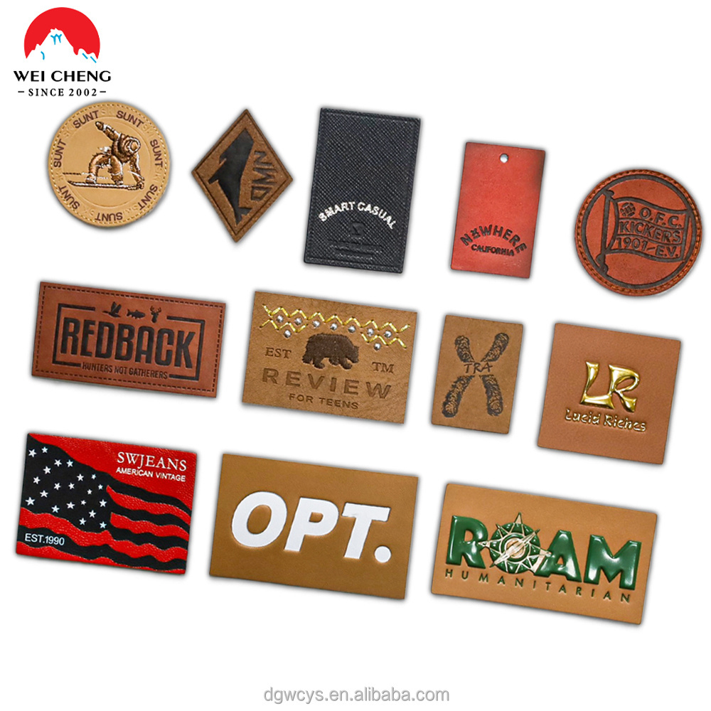 Customize Shape Dermis PU Patch Garment Labels Soft Genuine Sew on Leather Patches for Jeans Hat