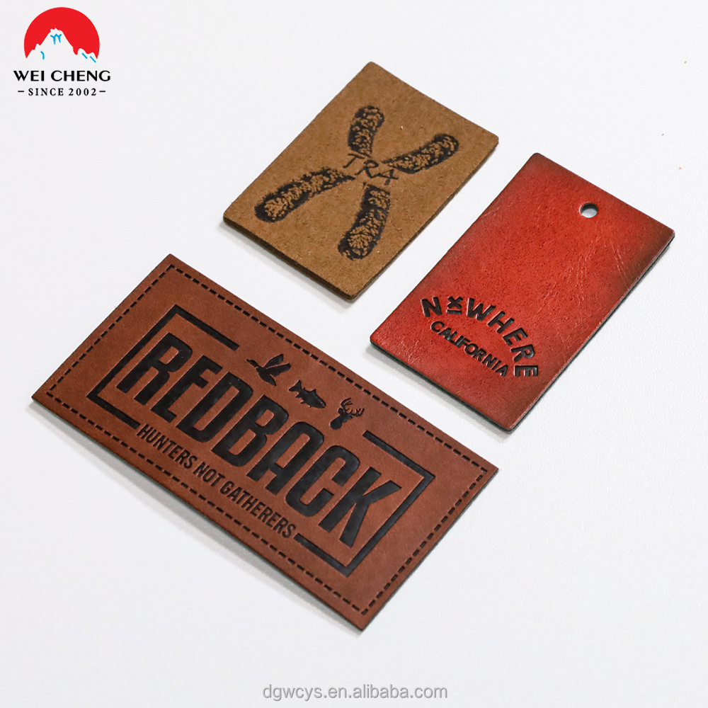 Customize Shape Dermis PU Patch Garment Labels Soft Genuine Sew on Leather Patches for Jeans Hat