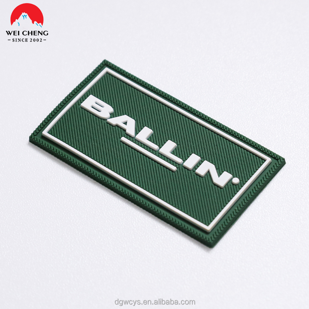 PVC Label Supplier Custom Embossed Logo 3d  Sew On Rubber Patches Silicone Badge for Garment