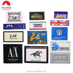 Custom Wholesale Manufacturer Clothing Folded Woven Labels With Brand Logo For Main/Neck Label