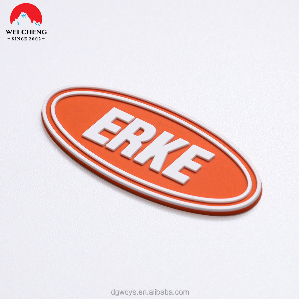 PVC Label Supplier Custom Embossed Logo 3d  Sew On Rubber Patches Silicone Badge for Garment