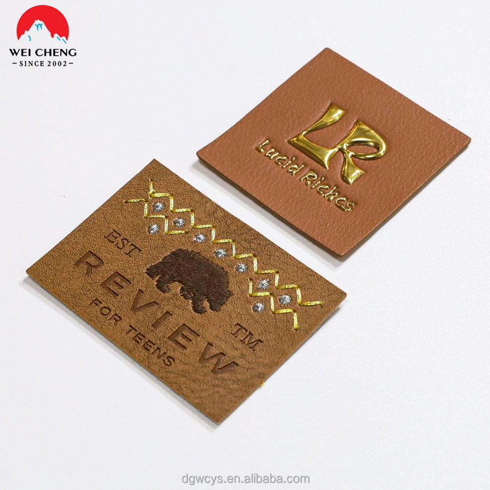 Customize Shape Dermis PU Patch Garment Labels Soft Genuine Sew on Leather Patches for Jeans Hat