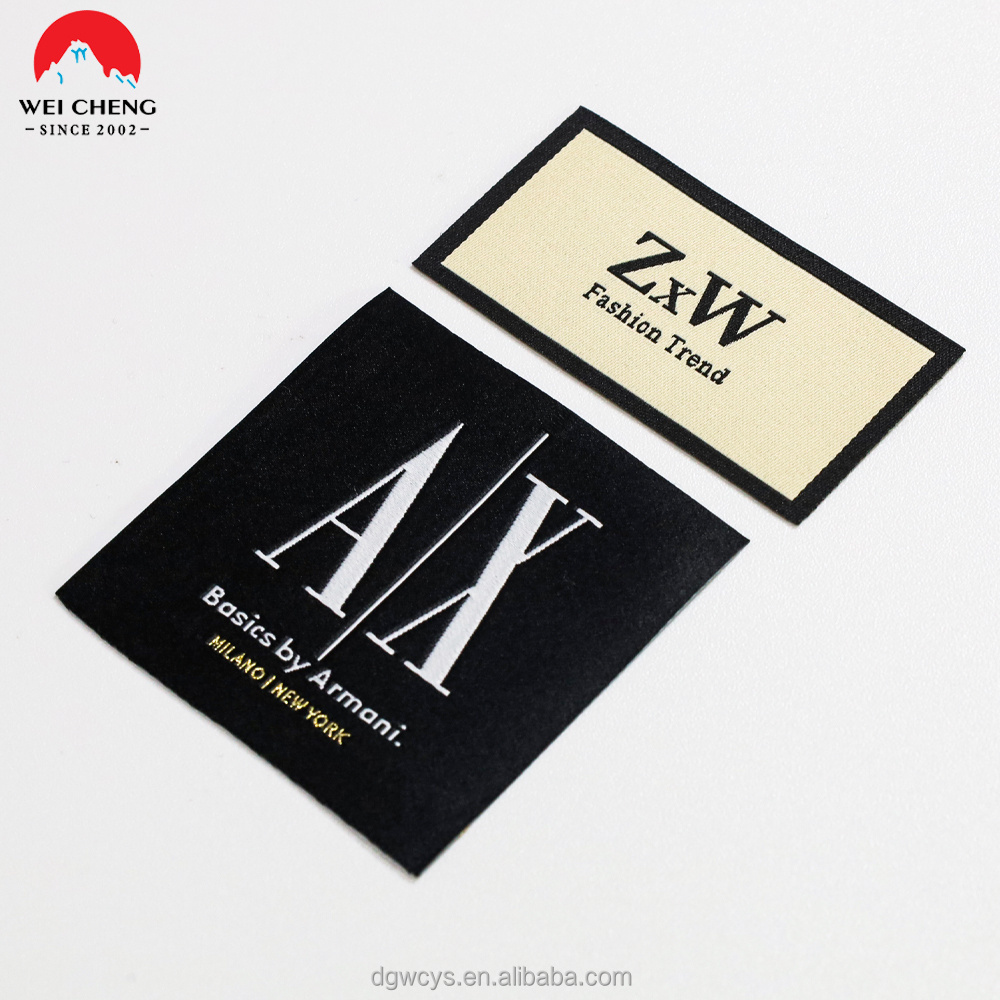 Custom Wholesale Manufacturer Clothing Folded Woven Labels With Brand Logo For Main/Neck Label