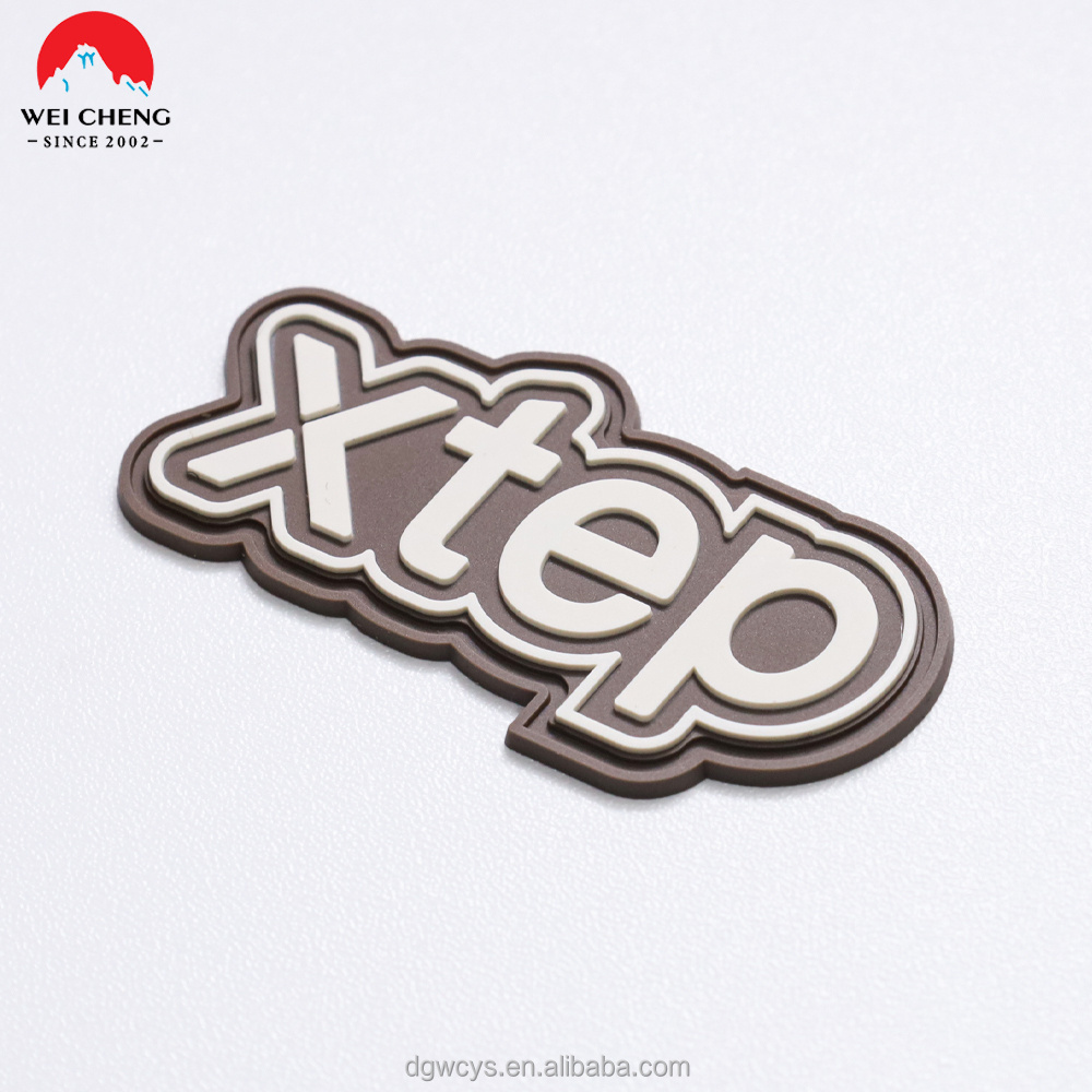 PVC Label Supplier Custom Embossed Logo 3d  Sew On Rubber Patches Silicone Badge for Garment