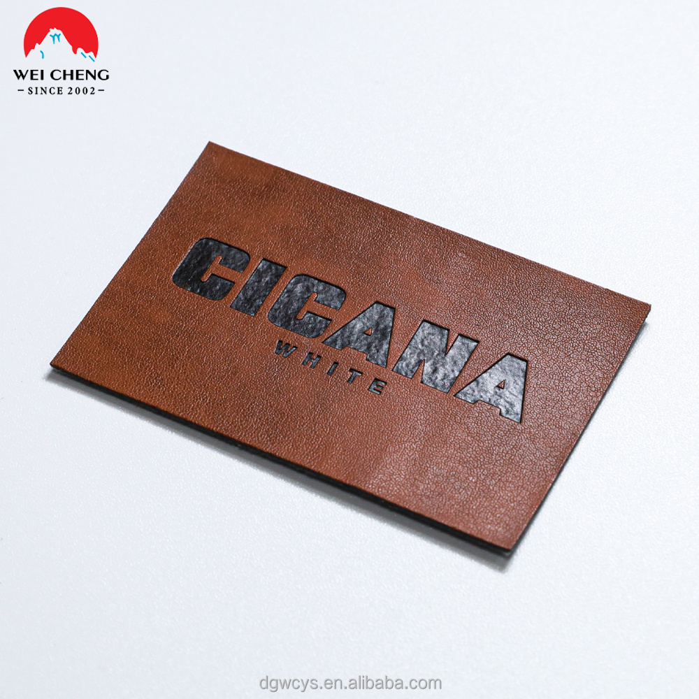 UV Digital Printing Patches Custom Debossed Colorful Logo Printing PU Leather Labels for Jeans