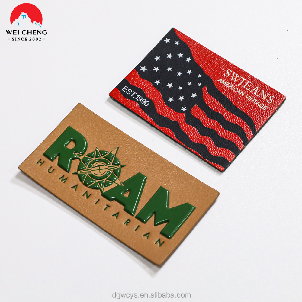 Customize Shape Dermis PU Patch Garment Labels Soft Genuine Sew on Leather Patches for Jeans Hat