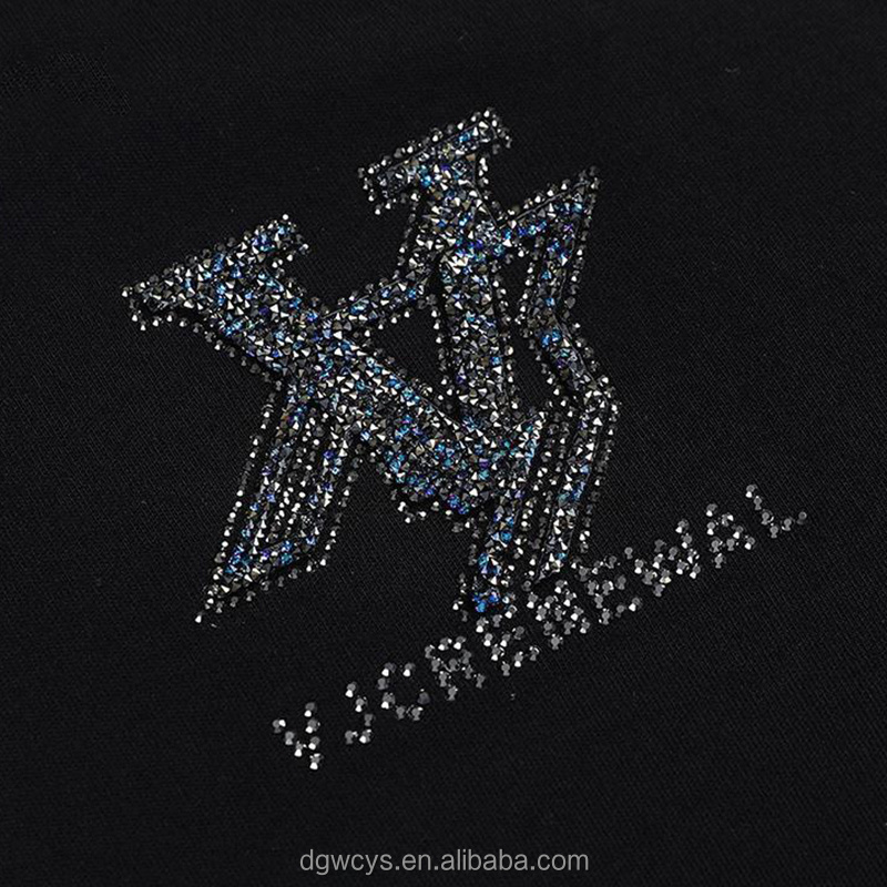 Factory Hotfix Crystal Supplier Custom Tiger Logo Bling Heat Press Iron On Transfers Rhinestone for T-shirt