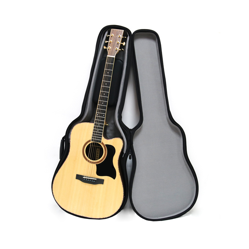 Customized Portable Musical Instrument Performance Acoustic Guitar Case Hard Bag Zipper EVA Electric Guitar Case