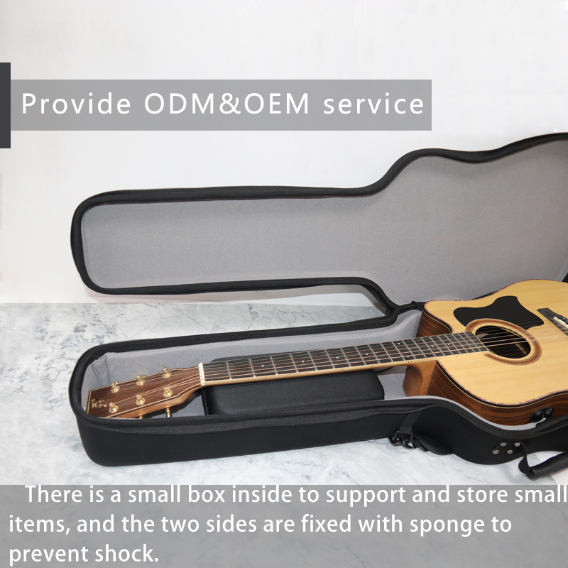 Customized Portable Musical Instrument Performance Acoustic Guitar Case Hard Bag Zipper EVA Electric Guitar Case