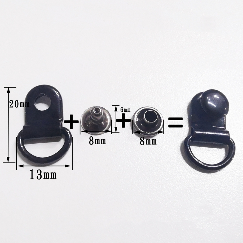 wholesale Portable Shoe Lace Hooks, Loop D-Ring Metal Boot Buckle with Hook Rivets Kit for Bags DIY Crafts Repair