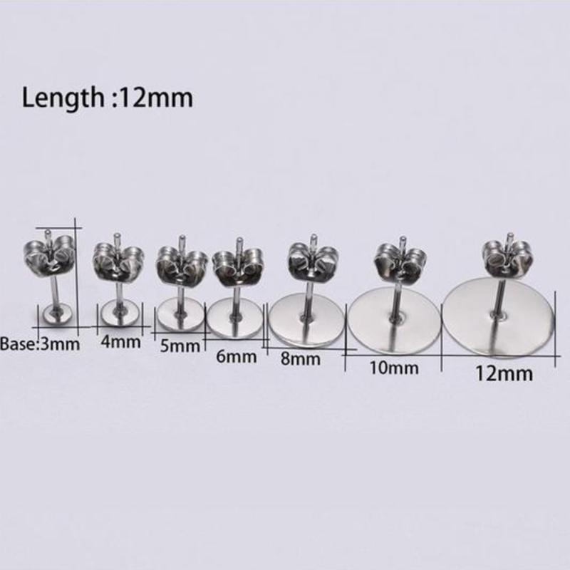 wholesale hot selling Earring Posts Stainless Steel Hypoallergenic Earring Studs Blanks,for Jewelry Making Findings DIY