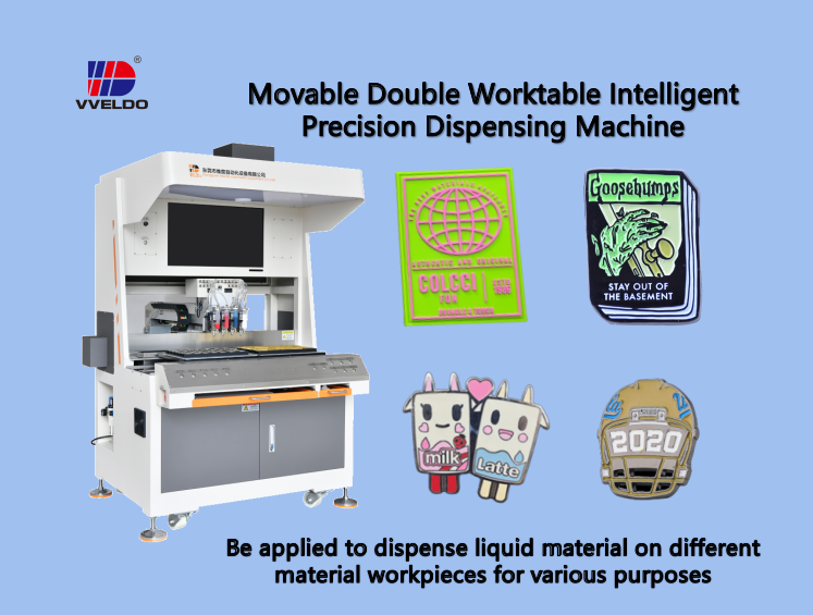 Automatic Movable Intelligent Precision Silicone  Dispensing Machine to make silicone trademark labels soft rubber gifts