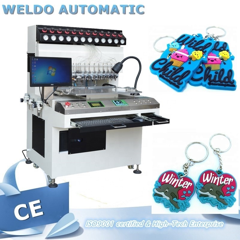 Weldo 25000 pcs per day 12 colors  pvc keychain making machine