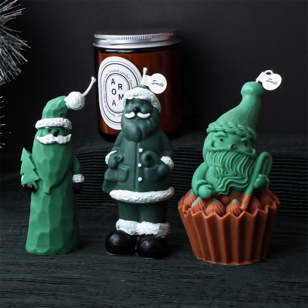 New Santa Claus Christmas Girl Candle Molds 3D Crafts Gypsum Soap DIY Candle Resin Making Tools Home Decor Party Gifts