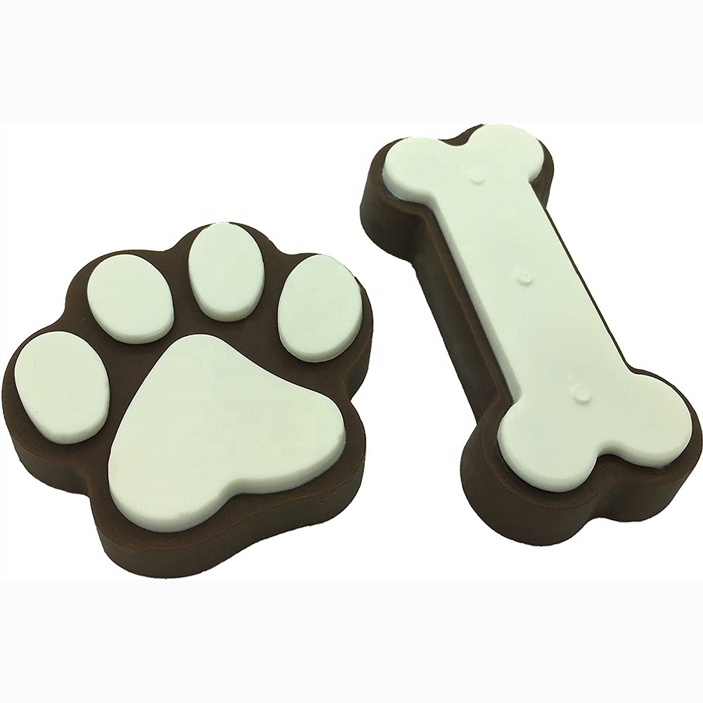 Silicone Molds Puppy Dog Paw and Dog Bone Silicone Dog Treat Molds for Baking Chocolate Biscuits Muffin Hard Candy